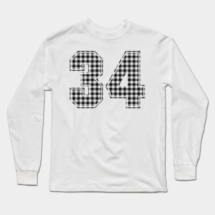 Plaid Number - 34 - Dark Long Sleeve T-Shirt